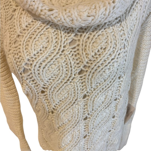 Joseph A White Cable Knit Cowl Neck Sweater - Picture 2 of 11